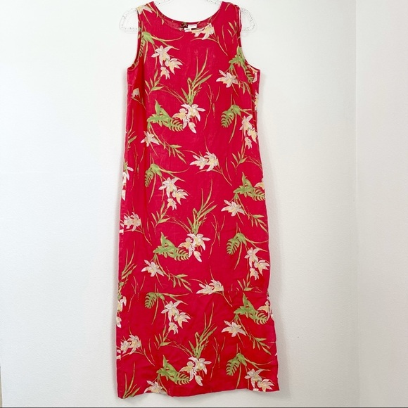 JM Collection by Jennifer Moore Women Linen Floral Maxi Dress. Size 14. - Picture 1 of 9